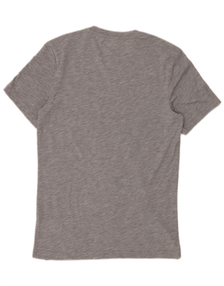 REEBOK Camiseta masculina gráfica top pequeno poliéster manchado cinza