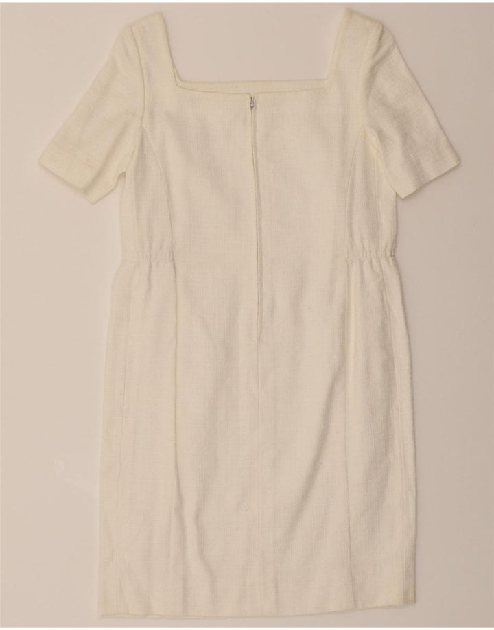 VINTAGE Womens Shift Dress UK 12 Medium White Vintage Vintage and Second-Hand Vintage from Messina Hembry 