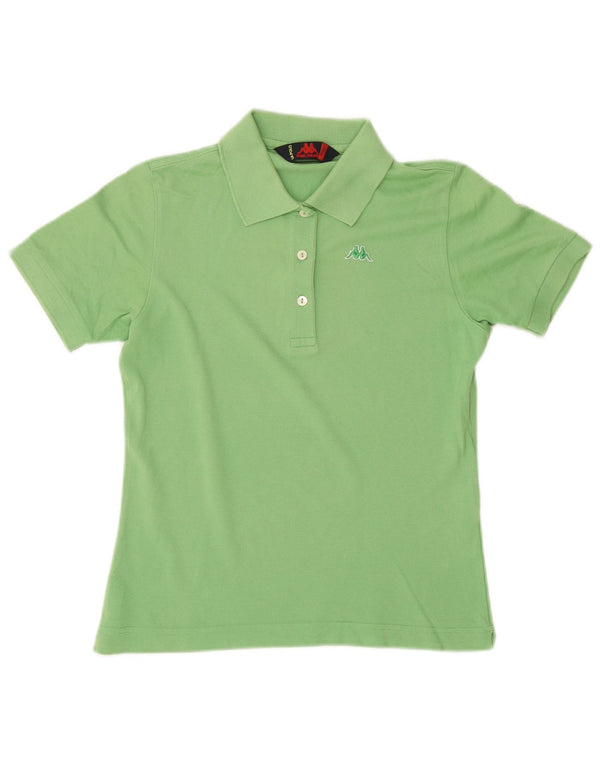 Camisa polo feminina Kappa UK 10 pequeno algodão verde
