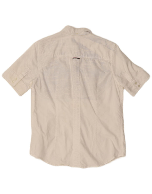 Camisa feminina de manga curta Fred Perry Reino Unido 8 algodão branco pequeno