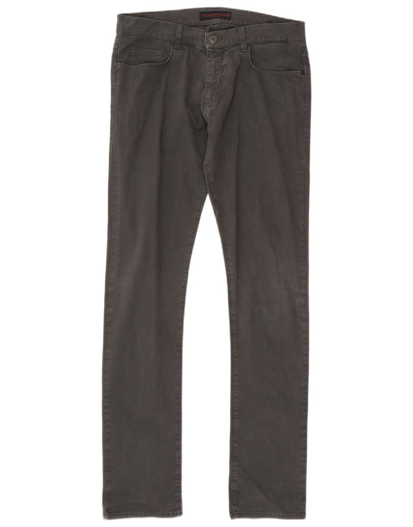 Trussardi Calça masculina skinny casual W34 L35 algodão cinza
