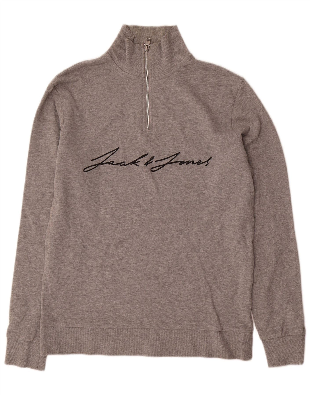 Jack & Jones moletom masculino com zíper e gola grande, cinza manchado