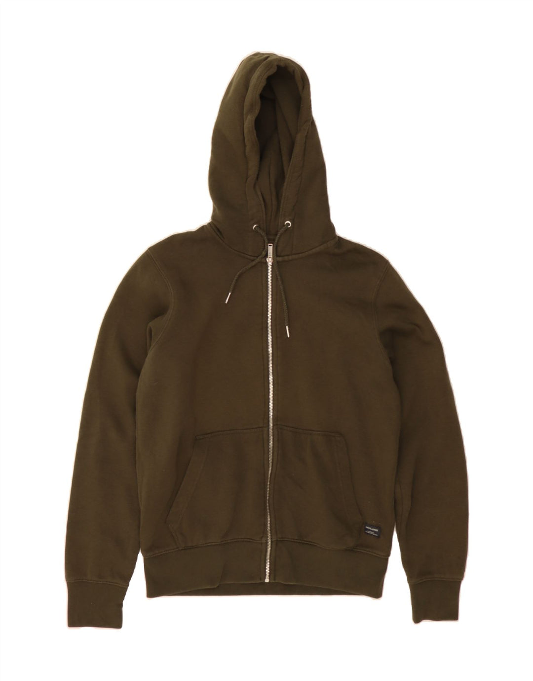 JACK & JONES Mens Zip Hoodie Sweater XS Khaki Cotton Vintage Jack & Jones and Second-Hand Jack & Jones from Messina Hembry 