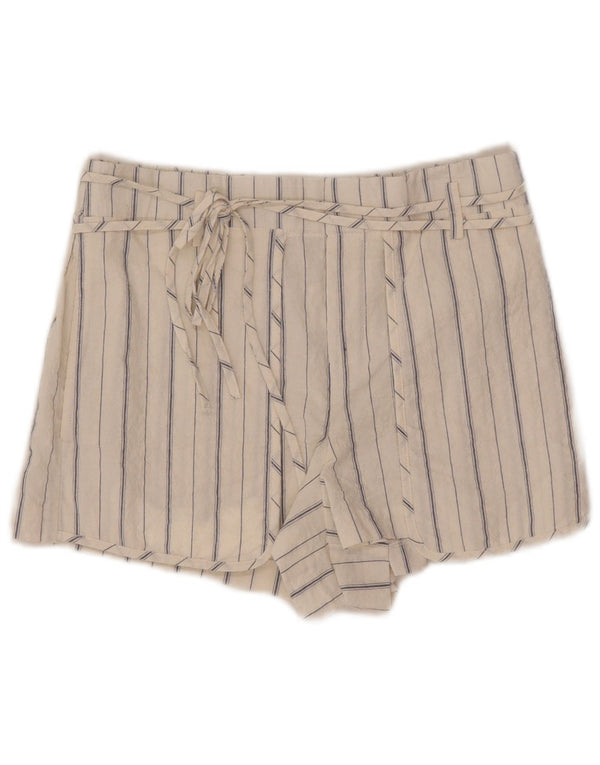 Calça feminina cintura alta Zara pequena W26 listrada branca
