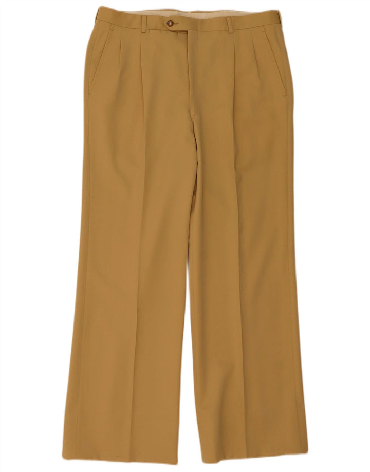 Terno masculino vintage com peito duplo de 2 peças médio W34 L31 bege