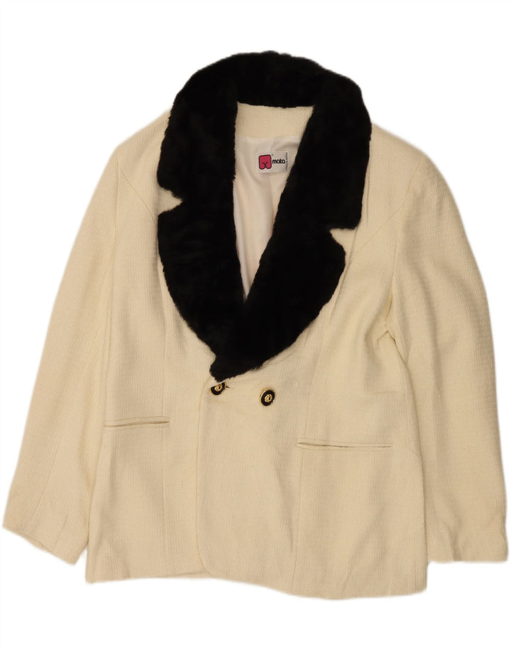 Jaqueta Blazer Masculina Vintage IT 48 Médio Off White Colorblock
