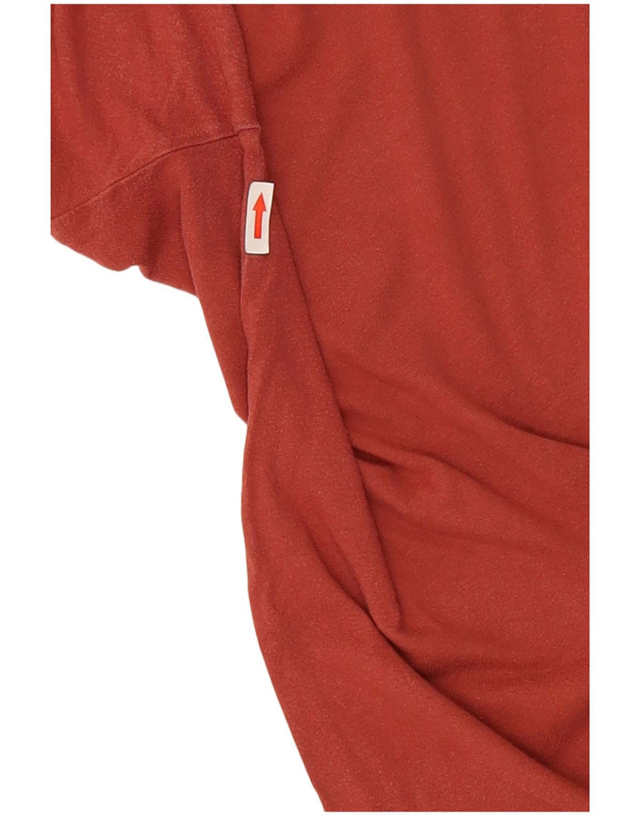 Vans Mens Graphic Top Manga Longa Grande Algodão Vermelho