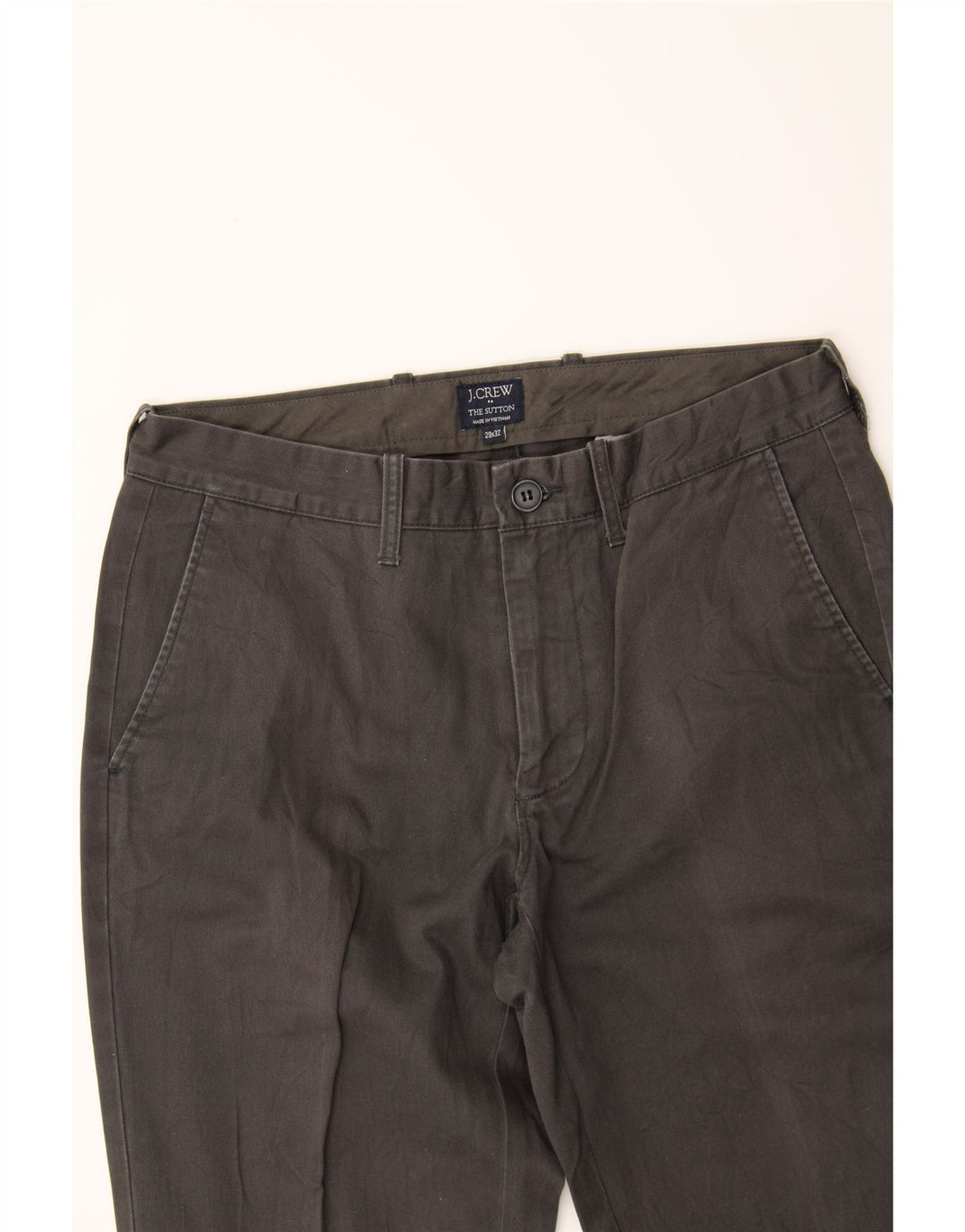 J. CREW Mens The Sutton Slim Chino Trousers W29 L32 Grey Cotton Vintage J. Crew and Second-Hand J. Crew from Messina Hembry 