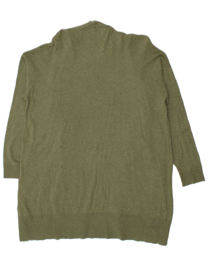 OASIS Womens Longline Cardigan Sweater UK 18 XL Khaki Cotton Vintage Oasis and Second-Hand Oasis from Messina Hembry 