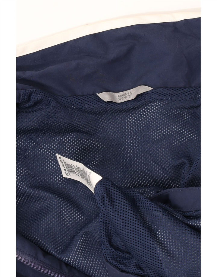 Jaqueta de chuva masculina Marks & Spencer Reino Unido 40 grande poliéster azul marinho