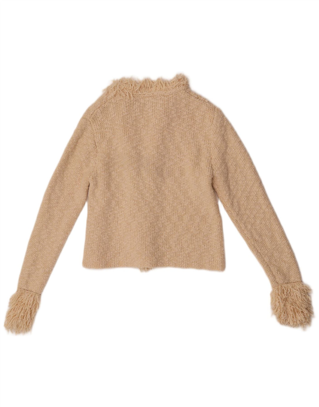 Suéter cardigã aberto feminino Zara pequeno algodão branco