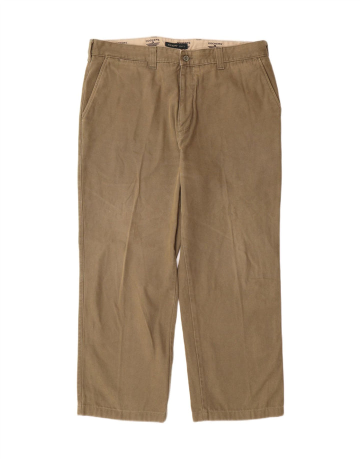 DOCKERS Mens Khakis Straight Chino Trousers W38 L28 Khaki Vintage Dockers and Second-Hand Dockers from Messina Hembry 