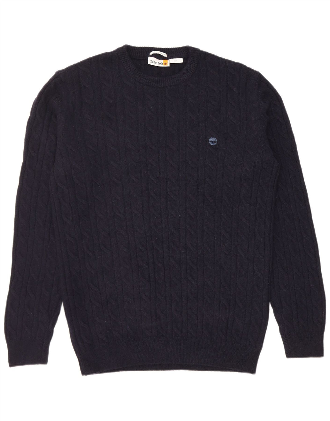 Suéter masculino Timberland Regular Fit com gola redonda, grande lã azul marinho