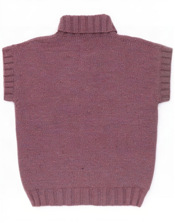 Regata feminina vintage com gola redonda e colete UK 14 grande roxo