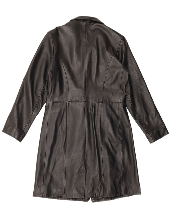 Casaco de couro feminino Helium UK 10 pequeno preto