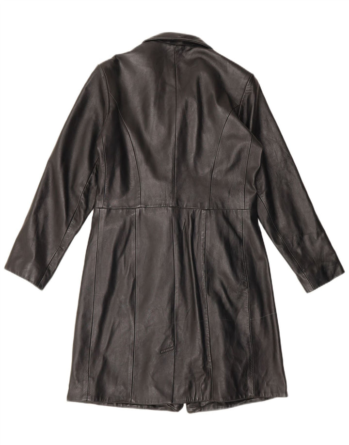 Casaco de couro feminino Helium UK 10 pequeno preto