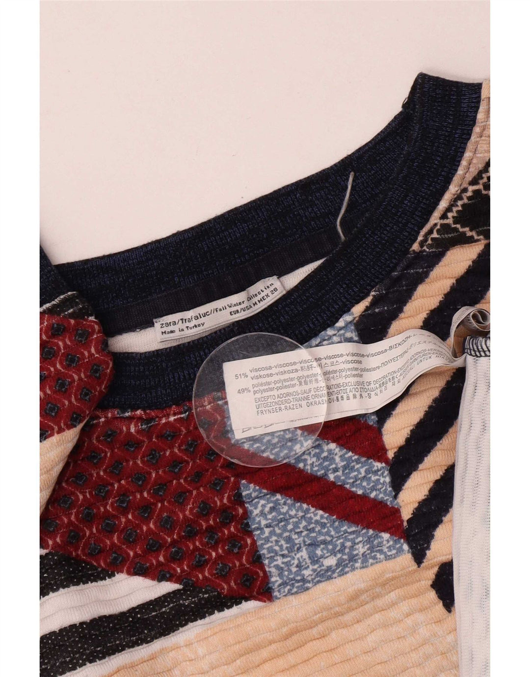 Zara Womens Loose Fit Moletom Jumper Reino Unido 14 Médio Multicolorido