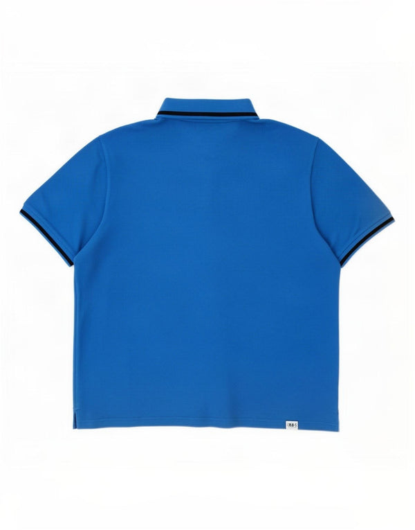 Camisa polo masculina Ted Baker tamanho 6 2XL algodão azul