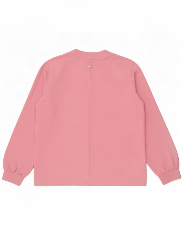Joop Top feminino oversized manga comprida UE 38 algodão rosa médio
