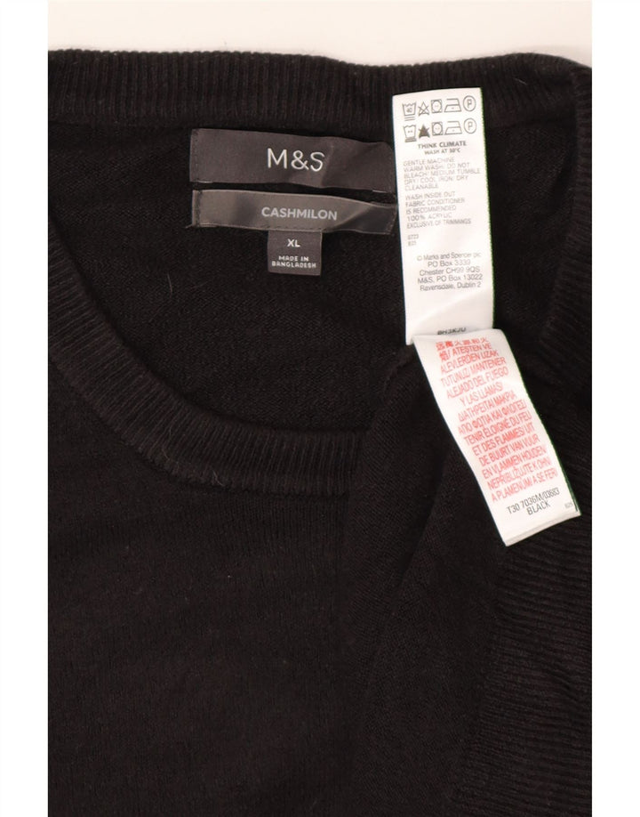 MARKS & SPENCER Suéter masculino com gola redonda XL preto acrílico