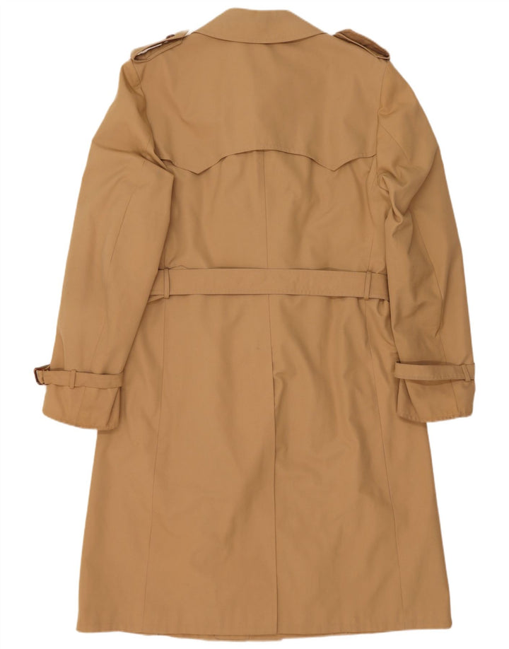 Trench coat masculino vintage com peito duplo Reino Unido 38 bege médio