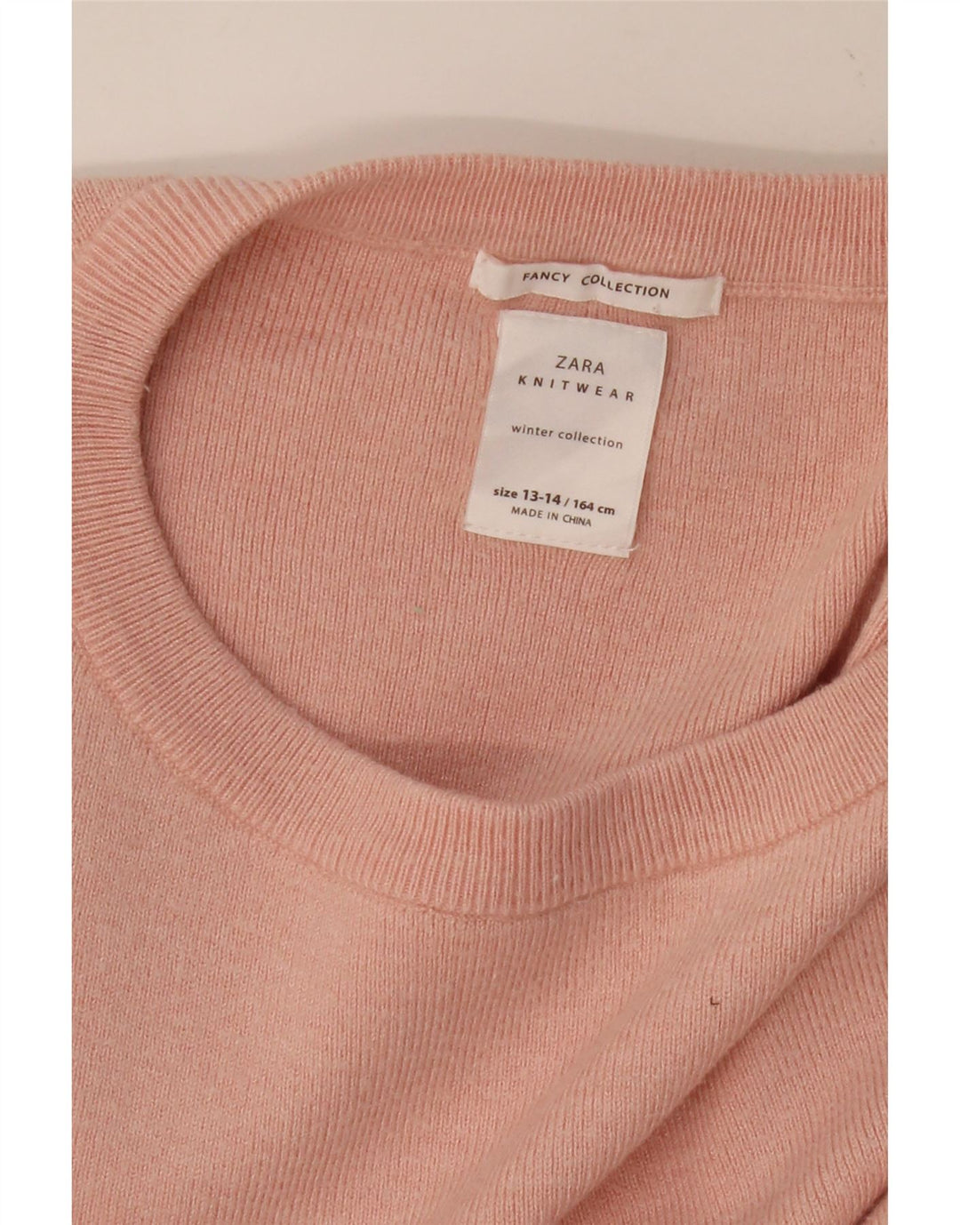 ZARA Girls Crew Neck Jumper Sweater 13-14 Years Pink Vintage Zara and Second-Hand Zara from Messina Hembry 