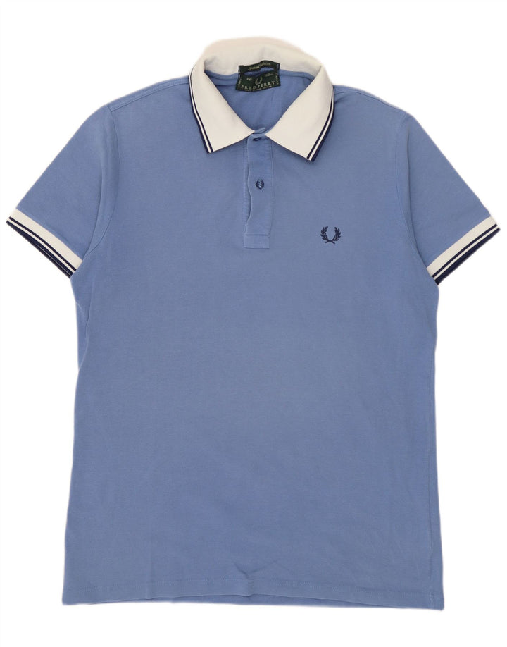 Camisa polo masculina Fred Perry algodão colorblock azul médio