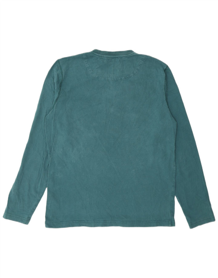 Crew Clothing Mens Top Manga Longa Algodão Verde Médio