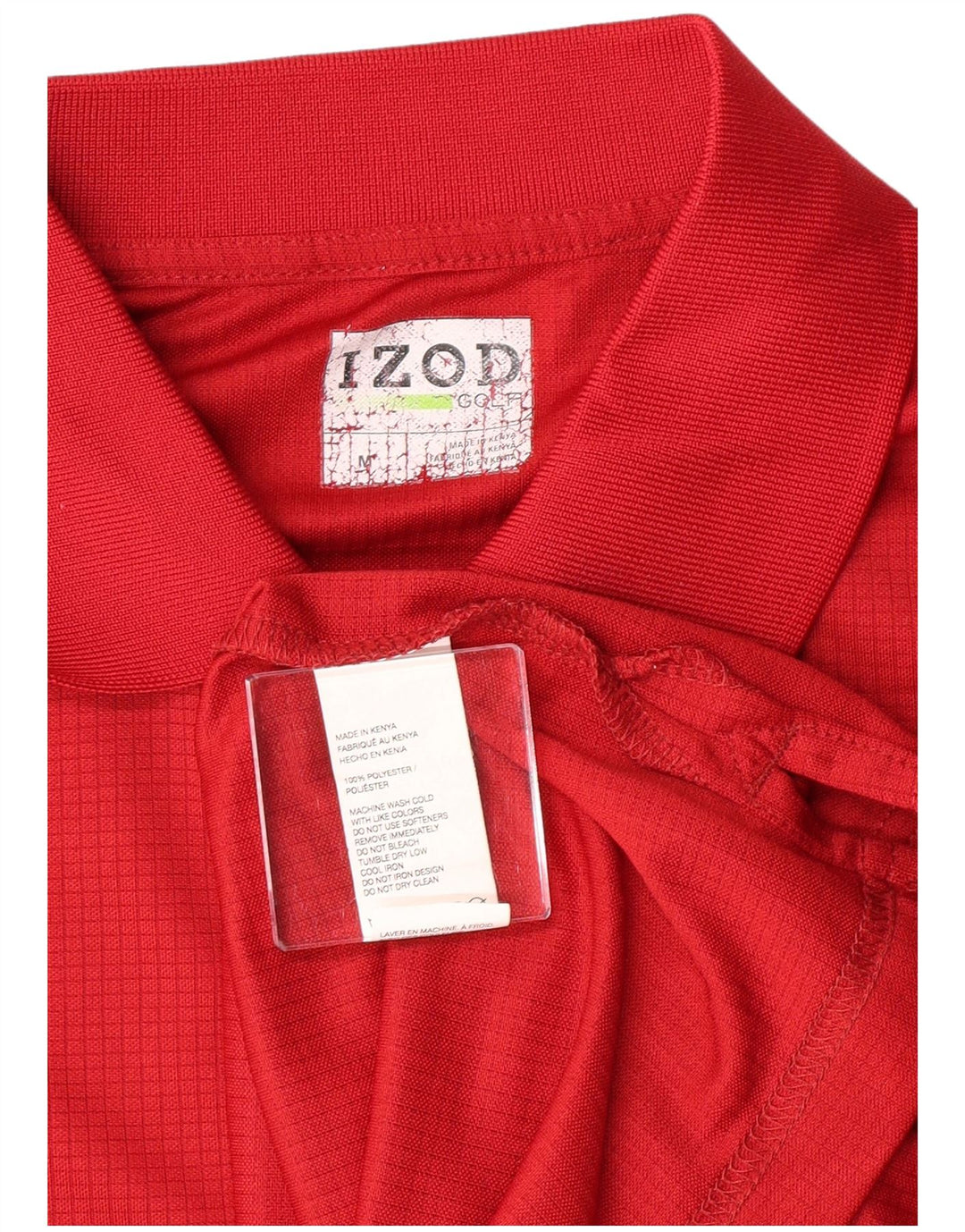 Camisa polo masculina Izod Golf poliéster vermelho médio