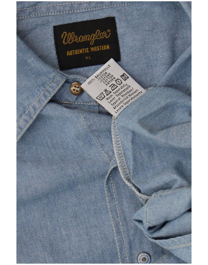 Camisa masculina de manga curta WRANGLER XL azul algodão