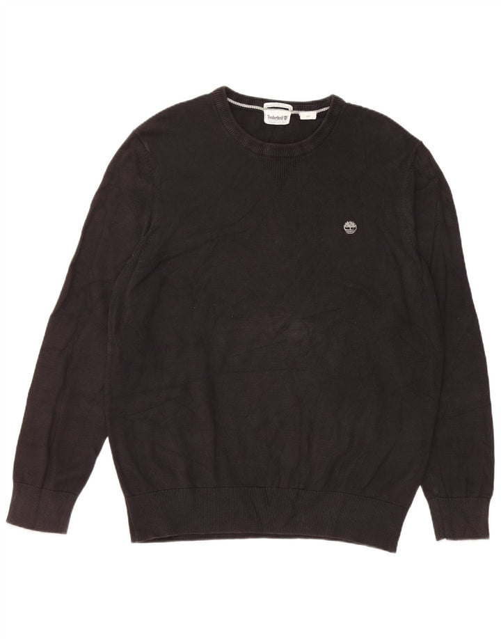 Suéter masculino Timberland com gola redonda, grande algodão preto
