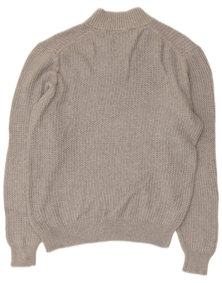 Suéter feminino Massimo Dutti com gola tartaruga Reino Unido 16 grande algodão cinza