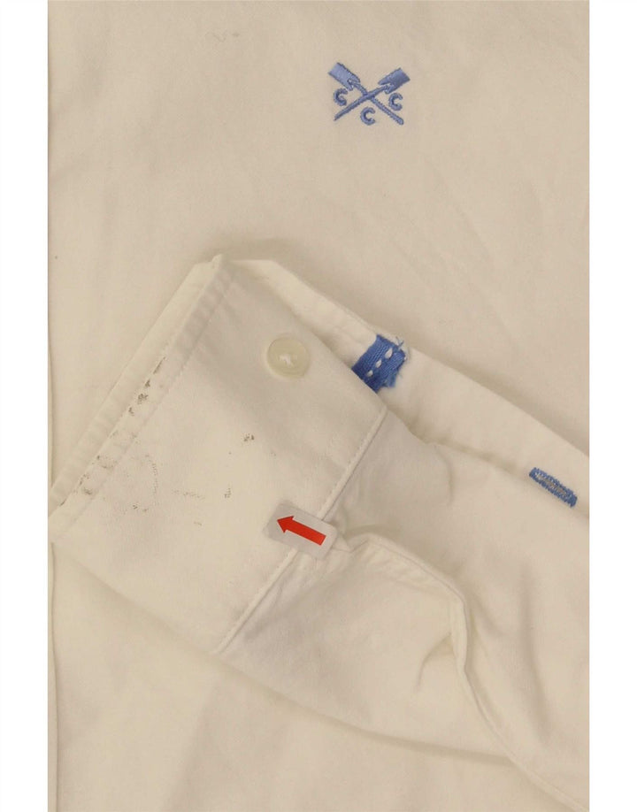 Crew Clothing Mens Camisa Slim Fit Pequeno Algodão Branco