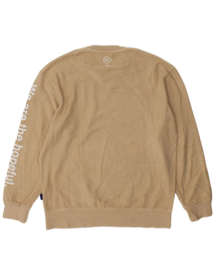 Gas Mens Graphic Moletom Jumper Médio Algodão Bege