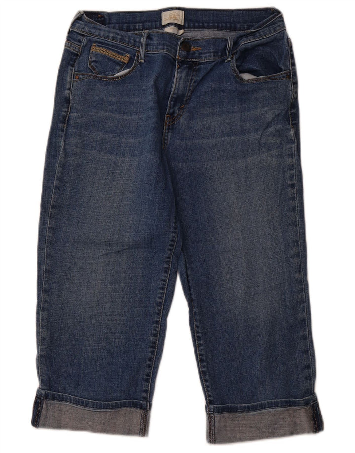 Levi's feminino 515 capri jeans US 8 médio W28 L19 algodão azul