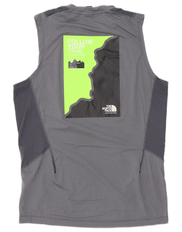 Colete gráfico masculino The North Face Top pequeno cinza poliéster esportivo