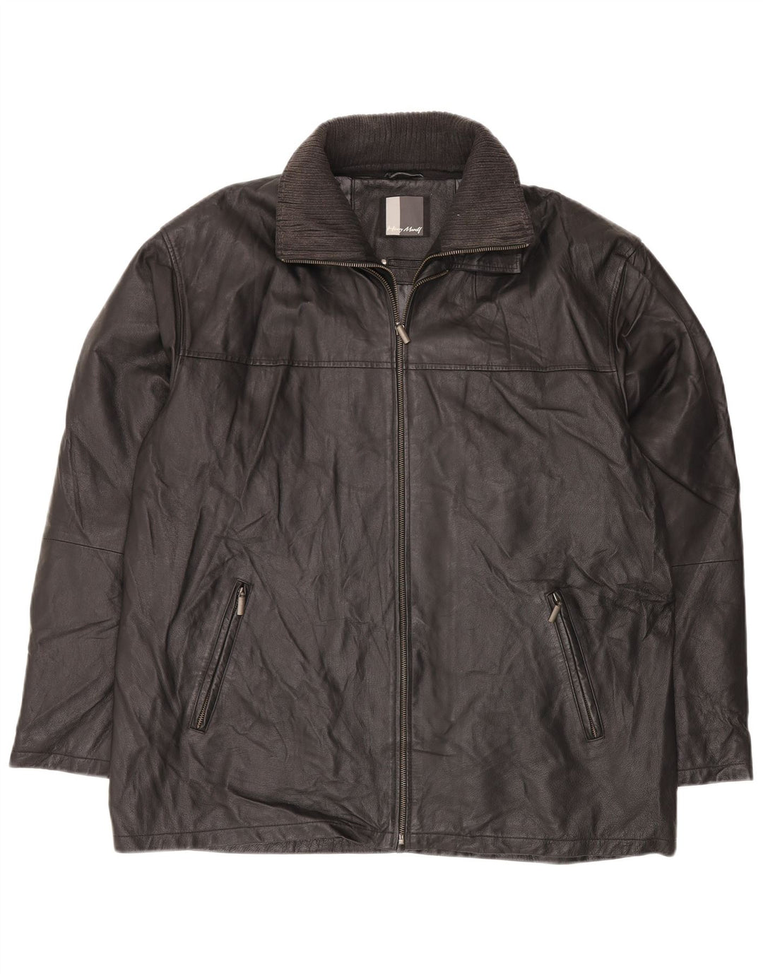 Jaqueta de couro masculina HENRY MORELL Reino Unido 42 XL couro preto