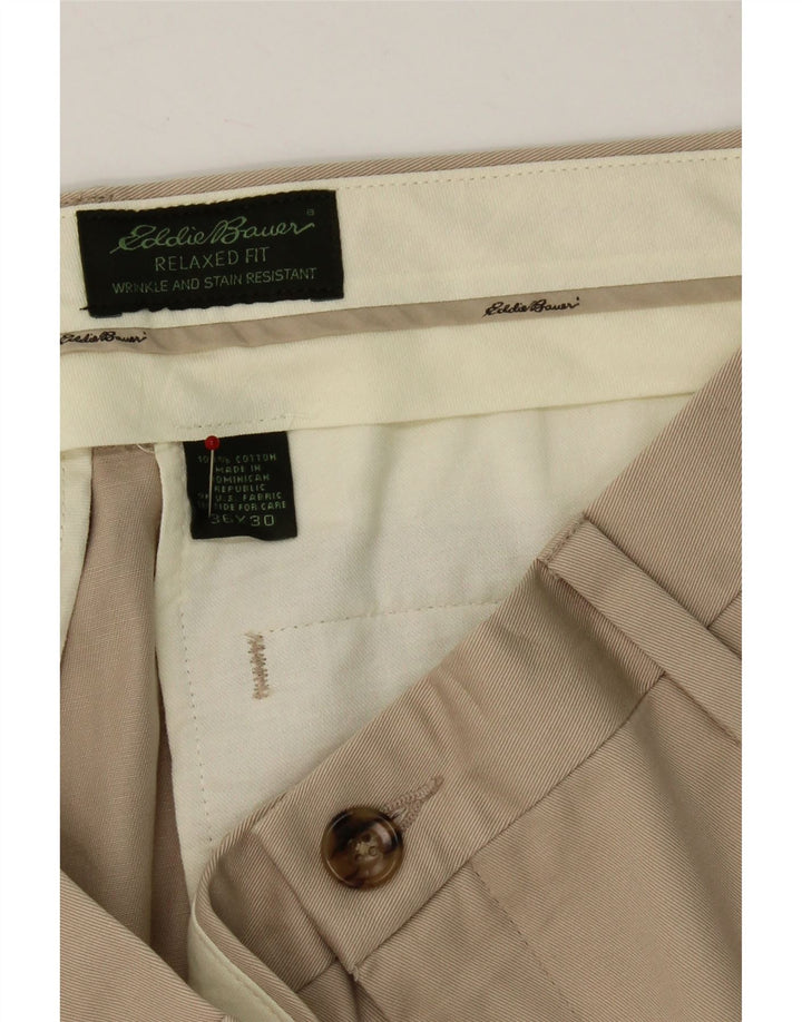 EDDIE BAUER Mens Relaxed Fit Chino Trousers W36 L30 Beige Cotton Vintage Eddie Bauer and Second-Hand Eddie Bauer from Messina Hembry 