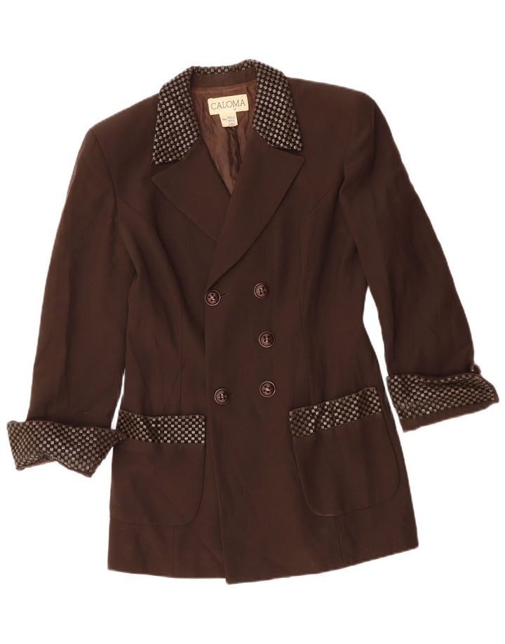 Jaqueta Blazer Longline Feminina Caloma IT 44 Marrom Médio Geométrico