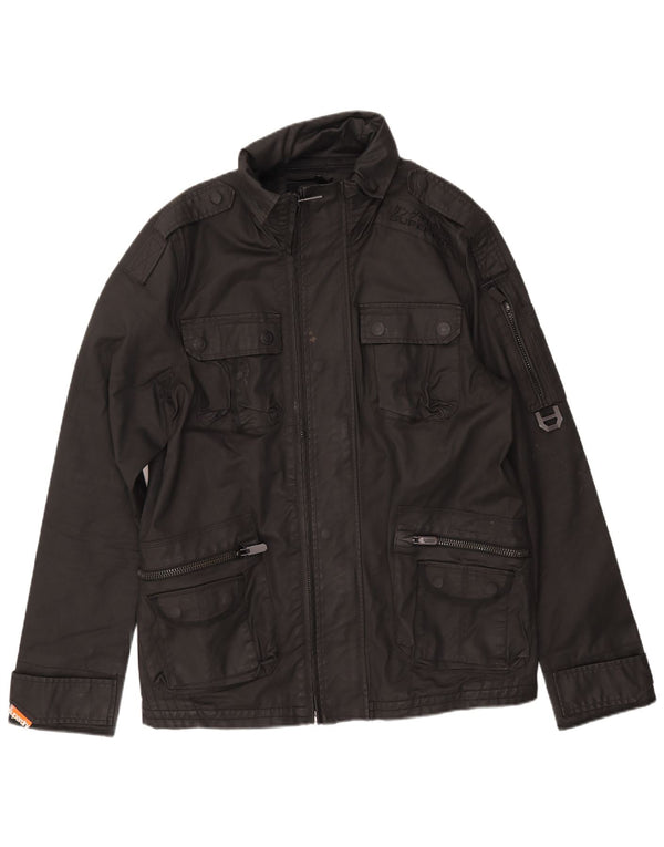 Jaqueta militar masculina Superdry UK 44 2XL algodão preto