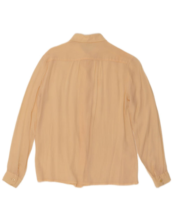 Blusa feminina vintage UK 16 grande bege