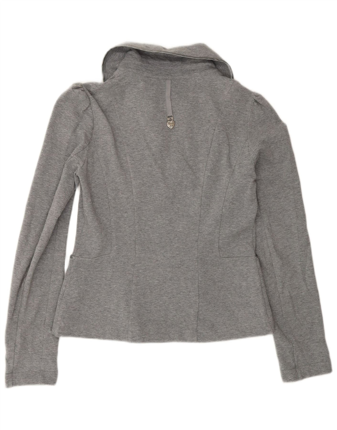 Liu Jo Cardigan Feminino Top UK 12 Algodão Cinza Médio
