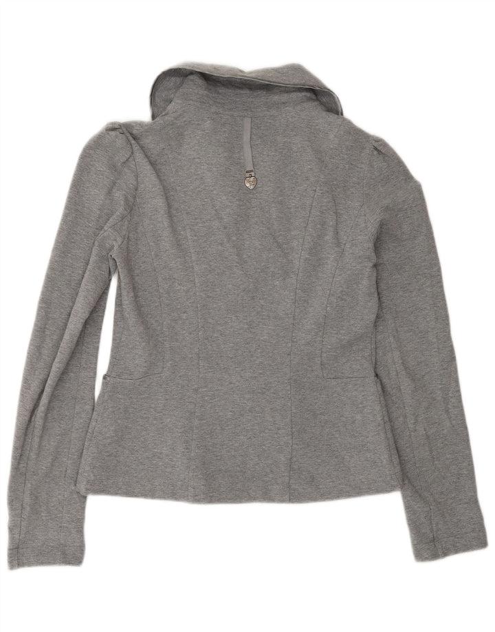 Liu Jo Cardigan Feminino Top UK 12 Algodão Cinza Médio