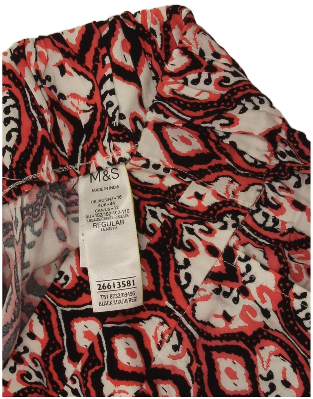 Calças cortadas femininas Marks & Spencer Reino Unido 16 grandes W34 L24 multicolorido