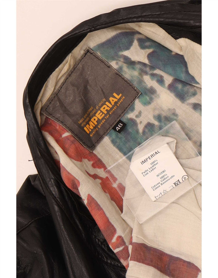 Jaqueta de couro de motociclista imperial feminina IT 48 XL preta