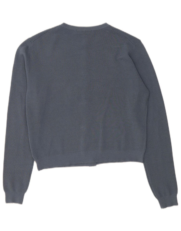 Suéter cardigã feminino Zara Reino Unido 10 pequeno azul marinho viscose
