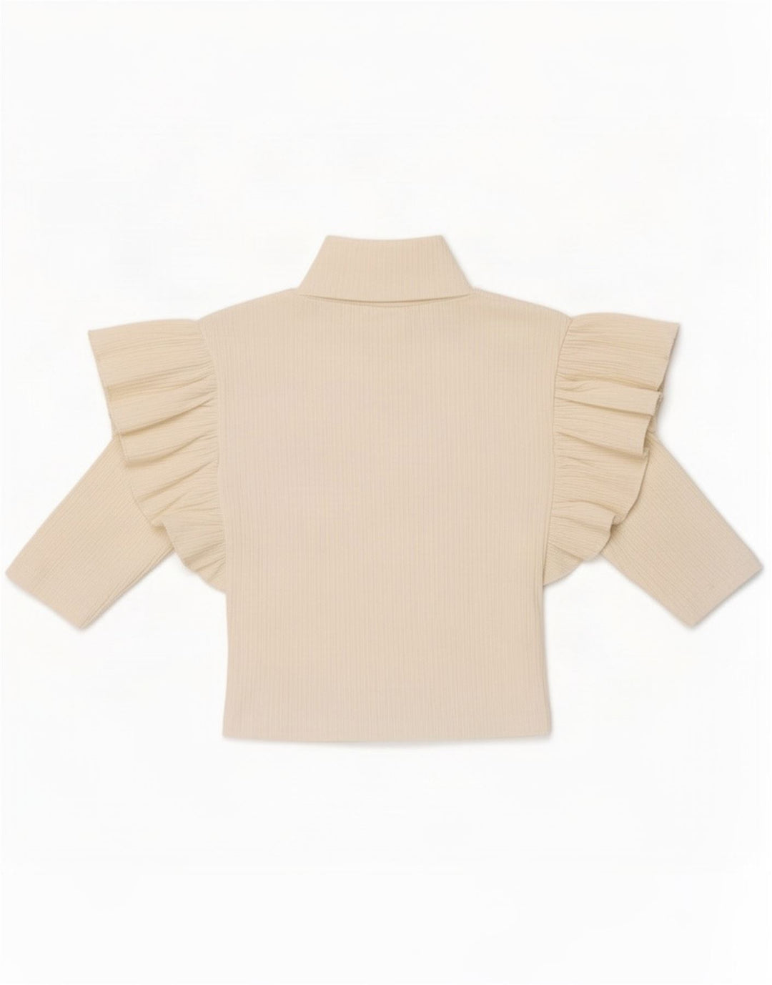 Zara Top curto feminino manga 3/4 Reino Unido 8 pequeno branco