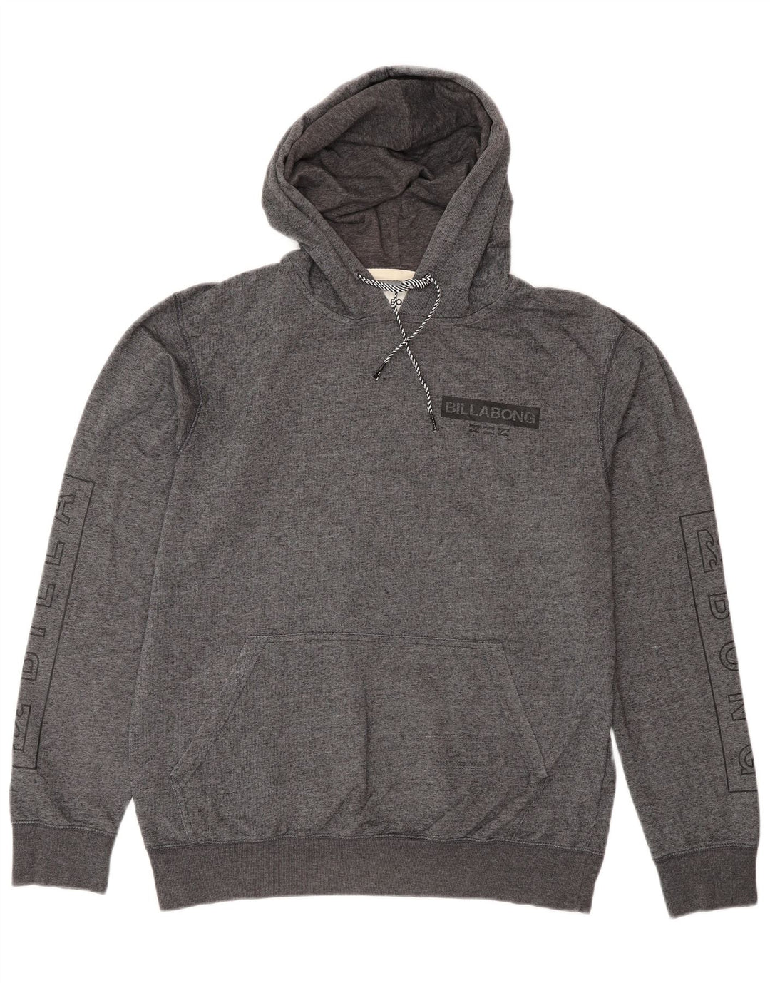 Suéter masculino com capuz gráfico Billabong Tailored Fit cinza médio manchado