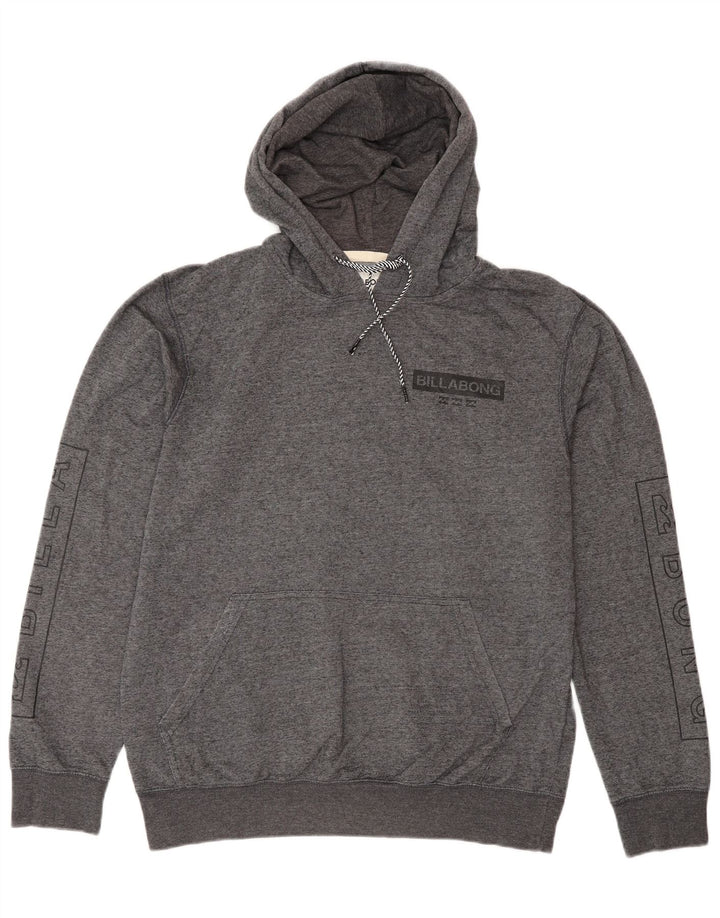 Suéter masculino com capuz gráfico Billabong Tailored Fit cinza médio manchado