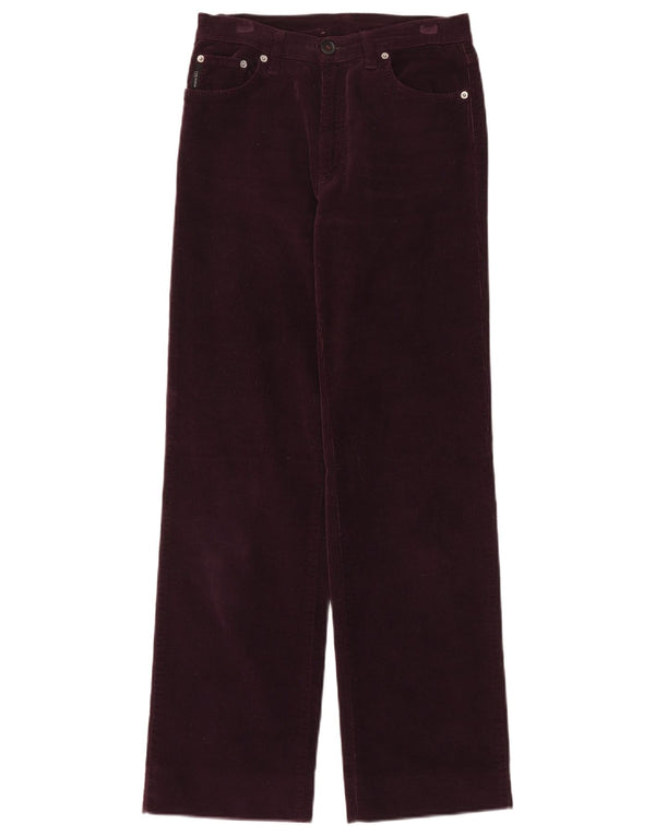 Calça feminina de veludo cotelê Iceberg W29 L30 algodão borgonha